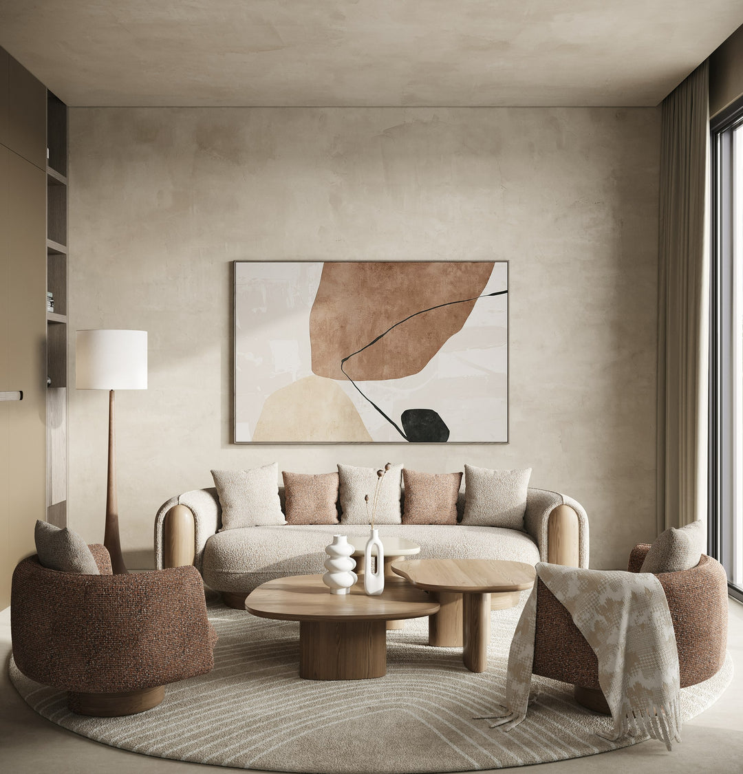 Raywood - Modern Multicolored Boucle Fabric + Ash Sofa