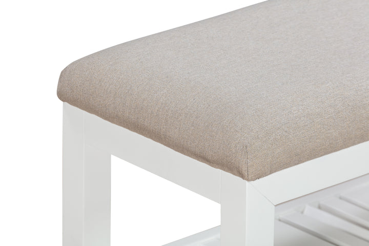 Modus Furniture Mgra88 Retreat Upholstered Wood Bench In Snowfall
