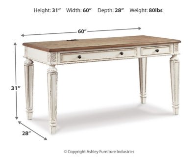 Realyn 60" Home Office Desk - Light Brown Computer Desks modern furniture Contempo Furniture
