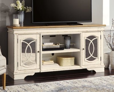 Realyn 74" TV Stand - White TV Stand modern furniture Contempo Furniture