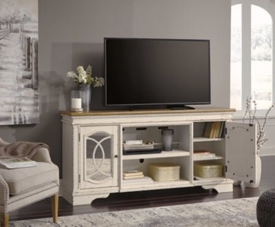 Realyn 74" TV Stand - White TV Stand modern furniture Contempo Furniture