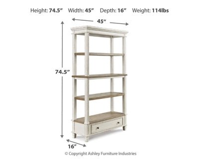 Realyn 75" Bookcase - White Standard Bookcase modern furniture Contempo Furniture