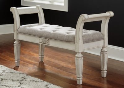 Realyn Accent Bench - White Accent Bench modern furniture Contempo Furniture