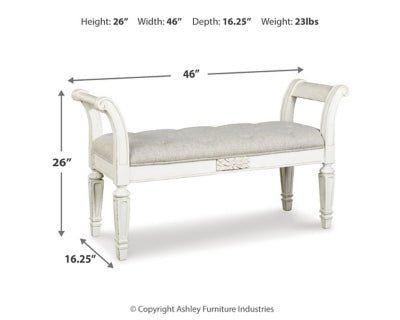 Realyn Accent Bench - White Accent Bench modern furniture Contempo Furniture