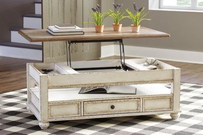 Realyn Coffee Table with Lift Top - Light Brown Cocktail Table modern furniture Contempo Furniture