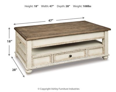 Realyn Coffee Table with Lift Top - Light Brown Cocktail Table modern furniture Contempo Furniture