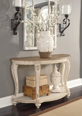 Realyn Sofa Table - Light Brown Sofa Table modern furniture Contempo Furniture