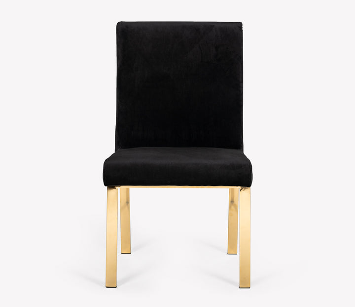 Reba Modern Black Velvet &amp; Gold Dining Chair (Set of 2)