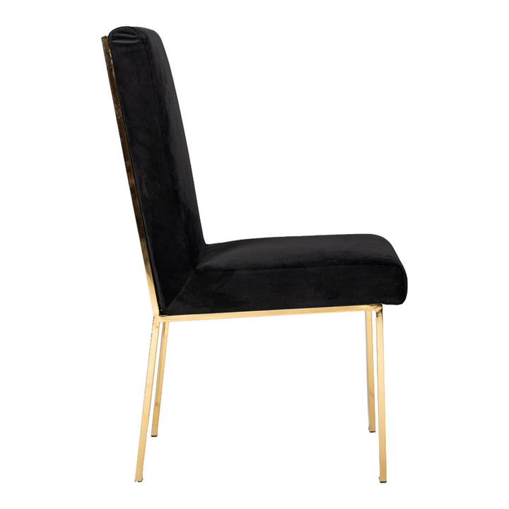 Reba Modern Black Velvet &amp; Gold Dining Chair (Set of 2)