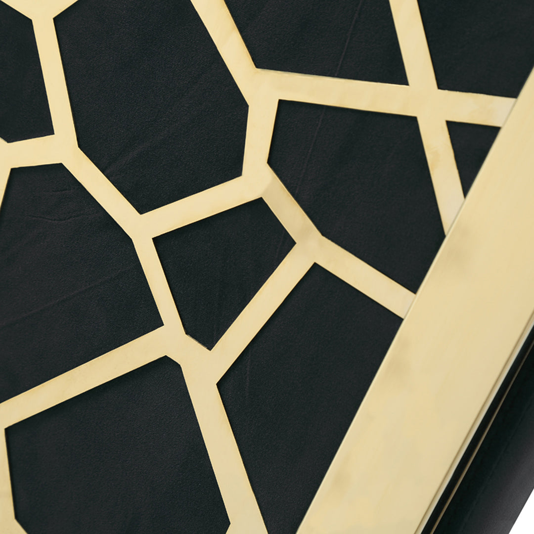 Reba Modern Black Velvet & Gold Dining Chair (Set of 2)