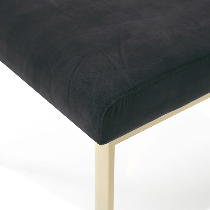 Reba Modern Black Velvet &amp; Gold Dining Chair (Set of 2)