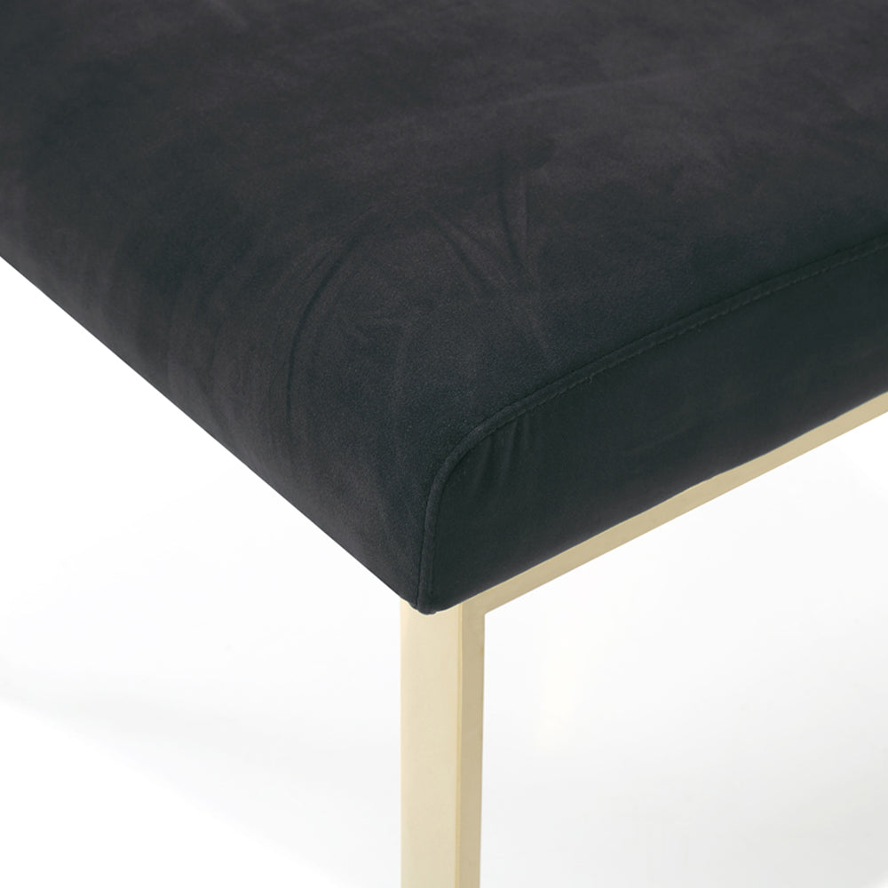 Reba Modern Black Velvet & Gold Dining Chair (Set of 2) - View 13