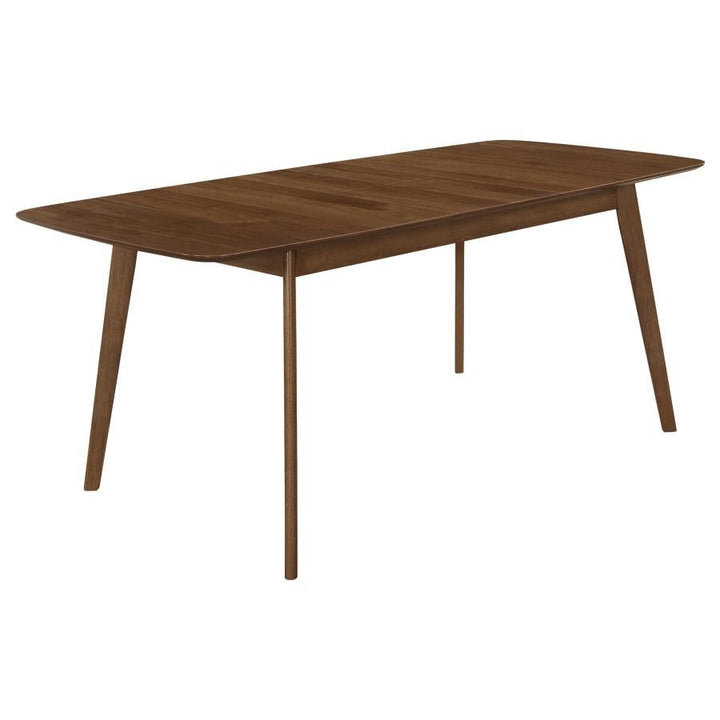 Redbridge - Extension Leaf Dining Table - Natural Walnut Dining Table with Extension modern furniture Contempo Furniture