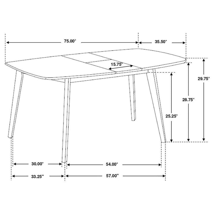 Redbridge - Extension Leaf Dining Table - Natural Walnut Dining Table with Extension modern furniture Contempo Furniture