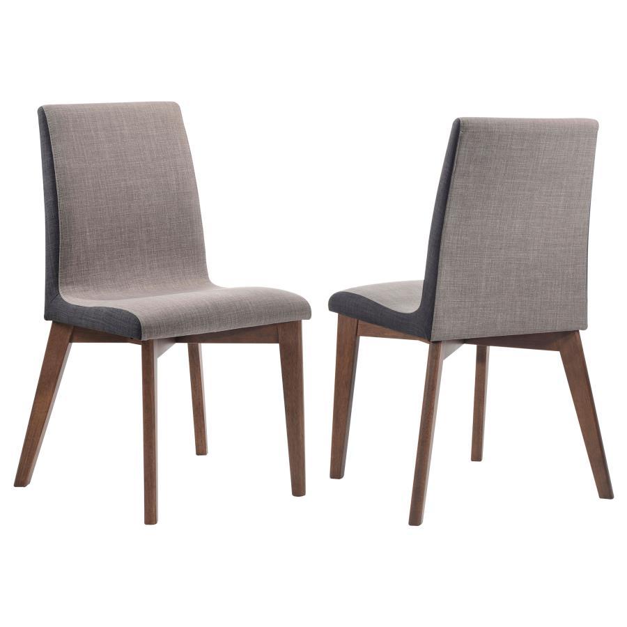 Redbridge - Upholstered Dining Side Chair (Set of 2) - Natural Walnut Chair Set modern furniture Contempo Furniture