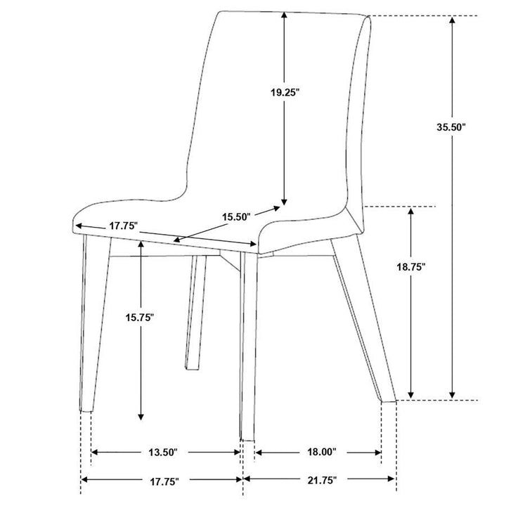 Redbridge - Upholstered Dining Side Chair (Set of 2) - Natural Walnut Chair Set modern furniture Contempo Furniture