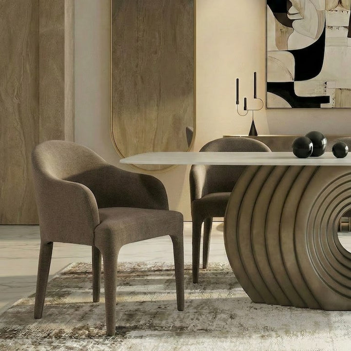 Reedy - Modern Brown Fabric Dining Chair