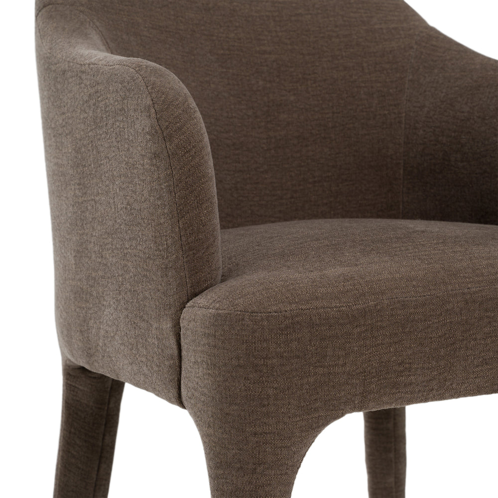 Reedy - Modern Brown Fabric Dining Chair - View 6