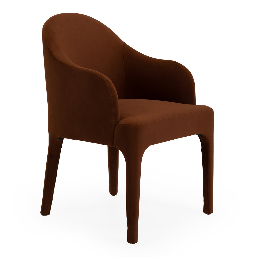 Reedy - Modern Rust Velvet Dining Chair