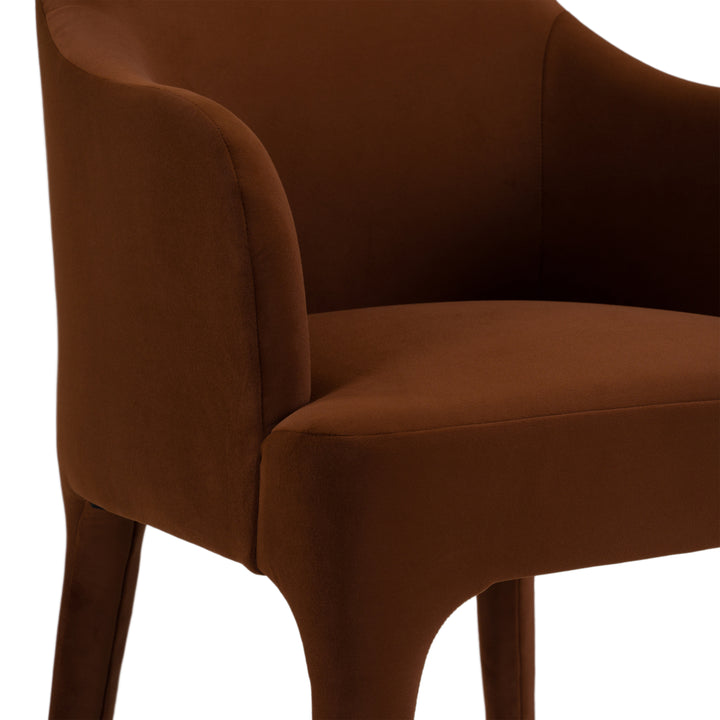 Reedy - Modern Rust Velvet Dining Chair