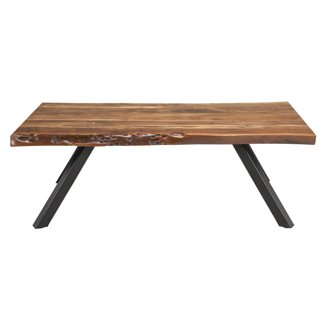Reese Live Edge Solid Wood Metal Leg Coffee Table in Natural Acacia Coffee Table modern furniture Contempo Furniture