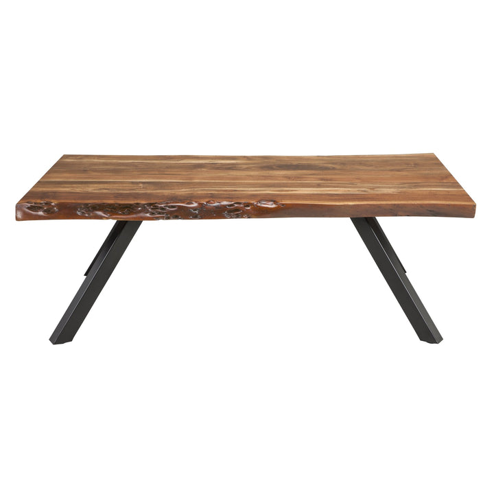 Reese Live Edge Solid Wood Metal Leg Coffee Table in Natural Acacia Coffee Table modern furniture Contempo Furniture