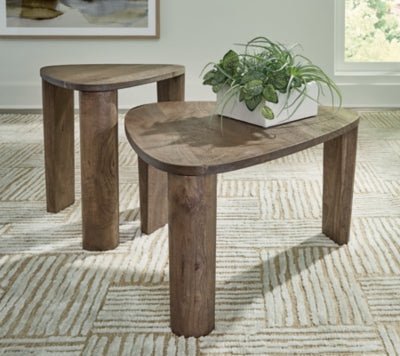 Reidport Accent Coffee Table (Set of 2) - Dark Brown Table Set modern furniture Contempo Furniture