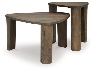 Reidport Accent Coffee Table (Set of 2) - Dark Brown Table Set modern furniture Contempo Furniture
