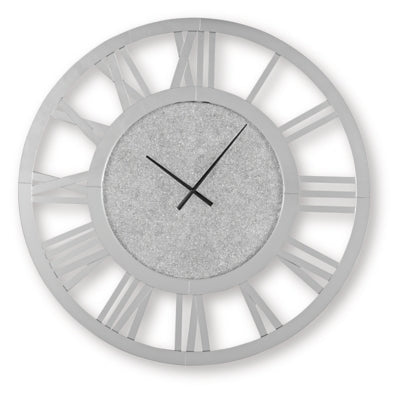 Reinport Wall Clock - Pearl Silver Wall Clock modern furniture Contempo Furniture