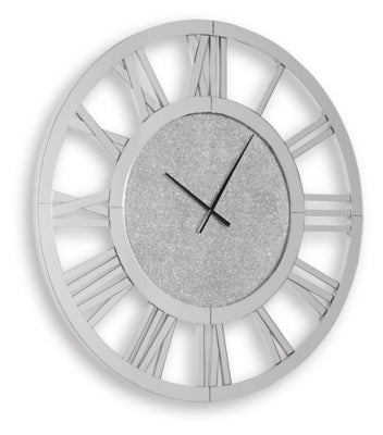 Reinport Wall Clock - Pearl Silver Wall Clock modern furniture Contempo Furniture