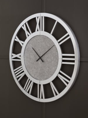 Reinport Wall Clock - Pearl Silver Wall Clock modern furniture Contempo Furniture