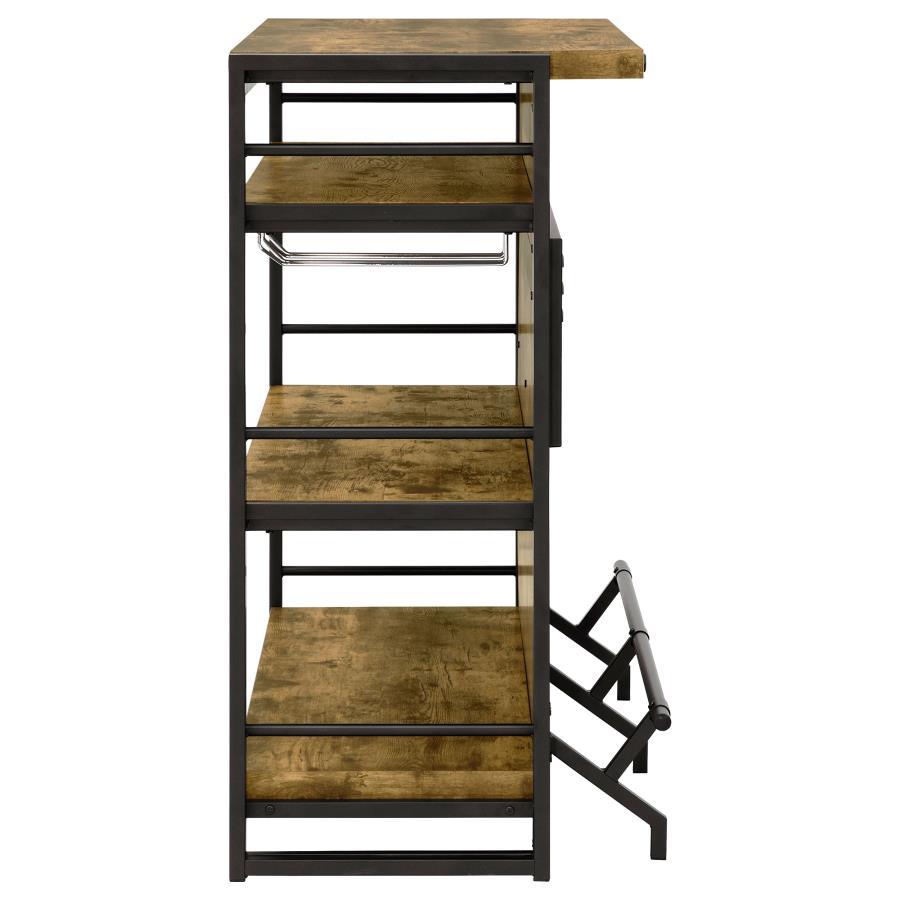 Renaldi - 3 - Shelf Home Bar Wine Cabinet - Rustic Nutmeg Wine Cabinet modern furniture Contempo Furniture