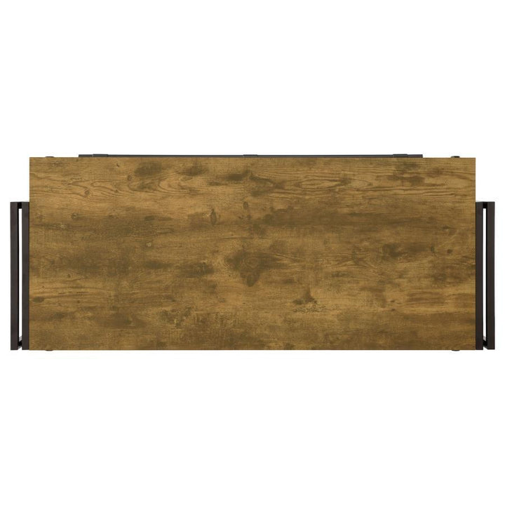 Renaldi - 3 - Shelf Home Bar Wine Cabinet - Rustic Nutmeg Wine Cabinet modern furniture Contempo Furniture