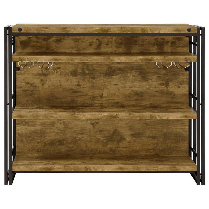 Renaldi - 3 - Shelf Home Bar Wine Cabinet - Rustic Nutmeg Wine Cabinet modern furniture Contempo Furniture