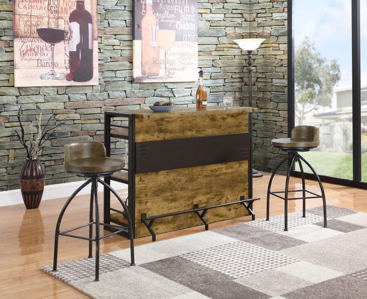 Renaldi - 3 - Shelf Home Bar Wine Cabinet - Rustic Nutmeg Wine Cabinet modern furniture Contempo Furniture