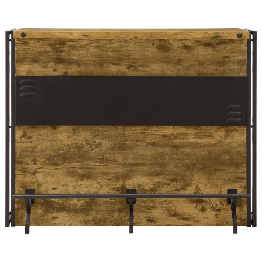 Renaldi - 3 - Shelf Home Bar Wine Cabinet - Rustic Nutmeg Wine Cabinet modern furniture Contempo Furniture