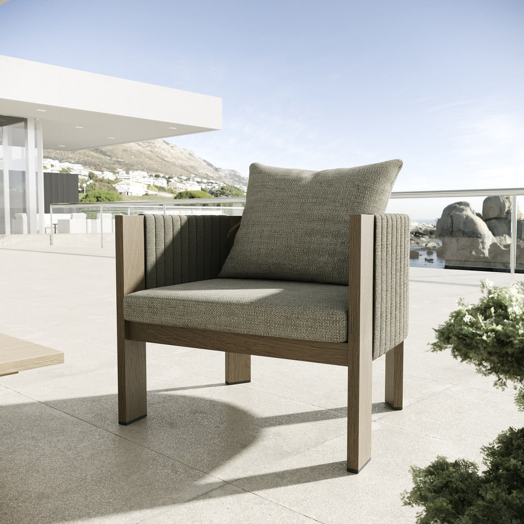 Salvora - Outdoor Beige Fabric & Grey Rope Sofa Set