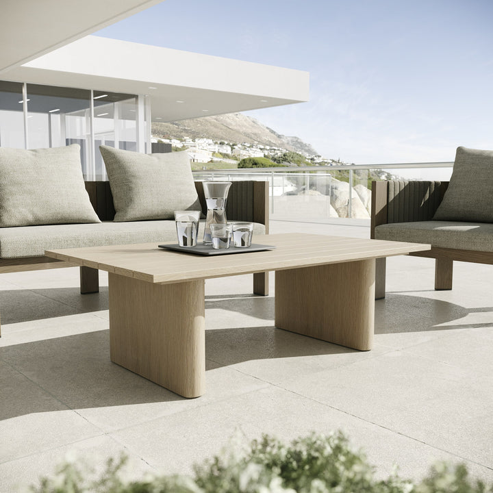 Salvora - Outdoor Beige Fabric &amp; Grey Rope Sofa Set