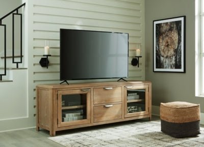 Rencott 80" TV Stand - Light Brown TV Stand modern furniture Contempo Furniture