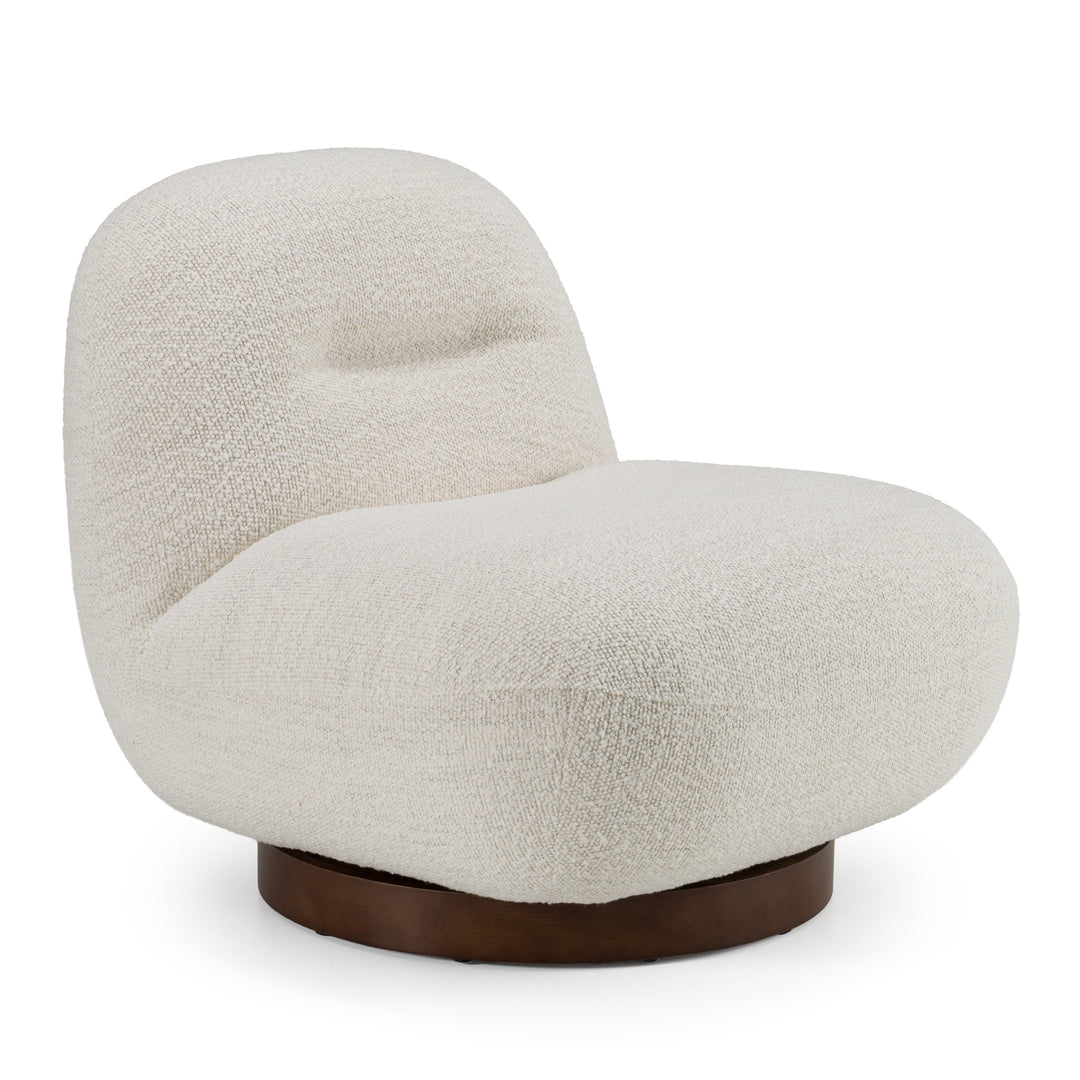 Renee - Modern Cream Fabric Swivel Chair