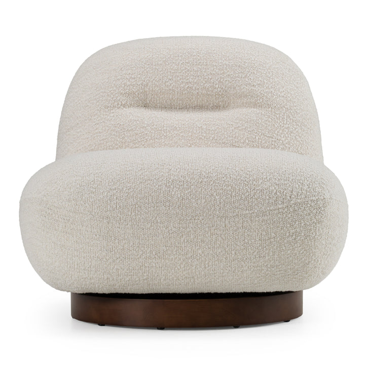 Renee - Modern Cream Fabric Swivel Chair