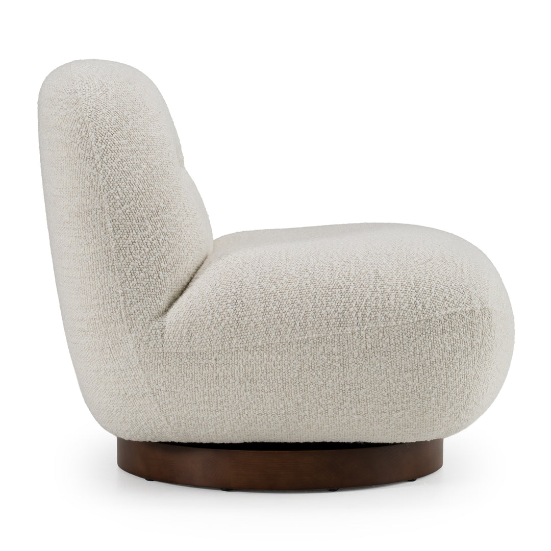 Renee - Modern Cream Fabric Swivel Chair
