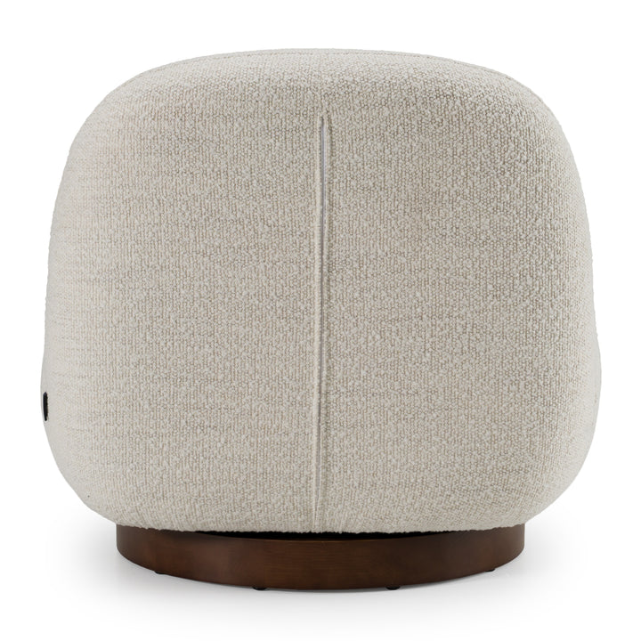 Renee - Modern Cream Fabric Swivel Chair