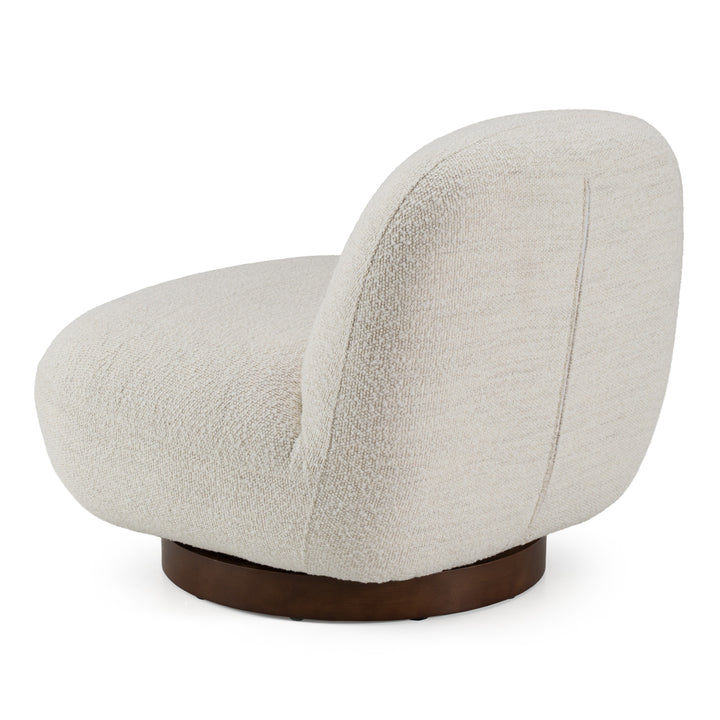 Renee - Modern Cream Fabric Swivel Chair