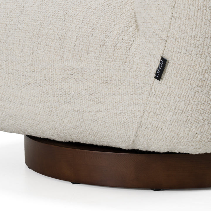 Renee - Modern Cream Fabric Swivel Chair