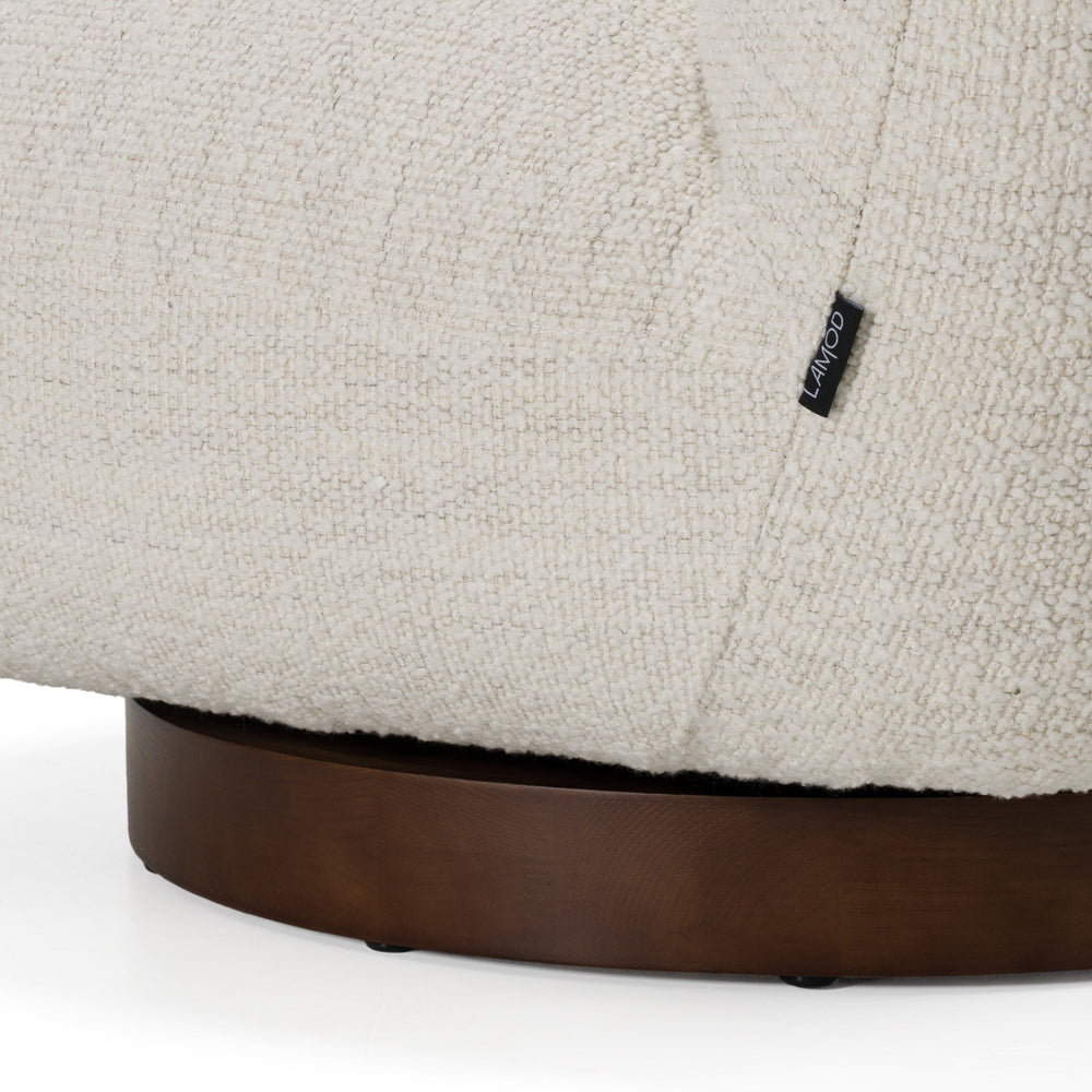 Renee - Modern Cream Fabric Swivel Chair - View 6