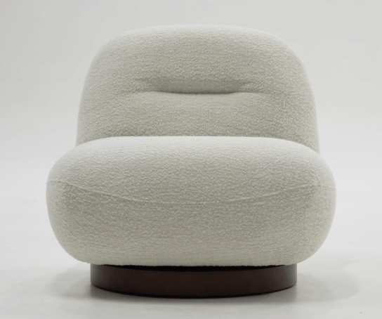 Renee - Modern Cream Fabric Swivel Chair