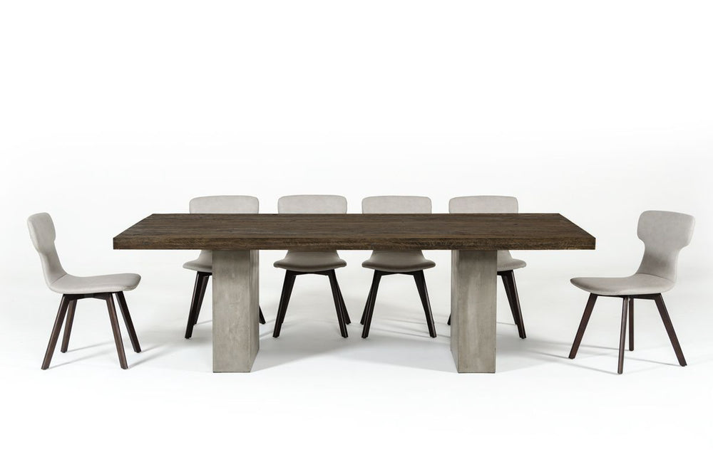 Renzo Modern Oak & Concrete 118" Dining Table - View 2