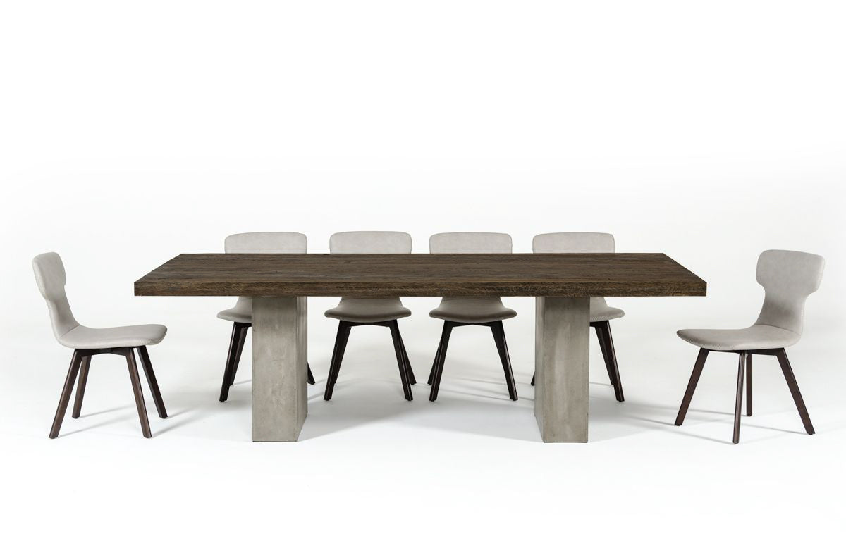 Renzo Modern Oak & Concrete 118" Dining Table - View 2