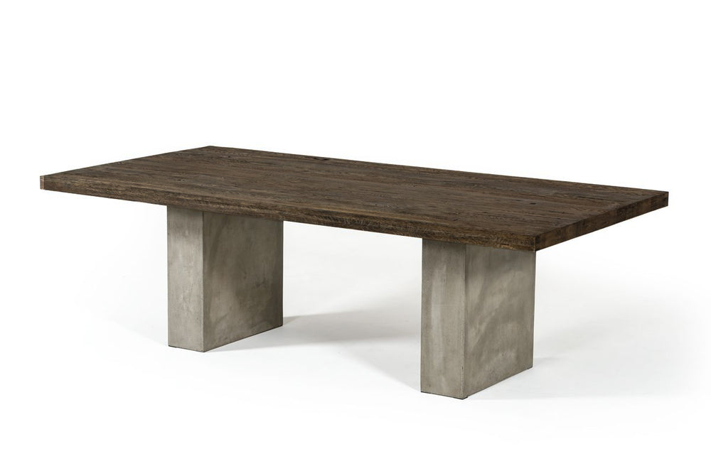 Renzo Modern Oak & Concrete 118" Dining Table - View 5